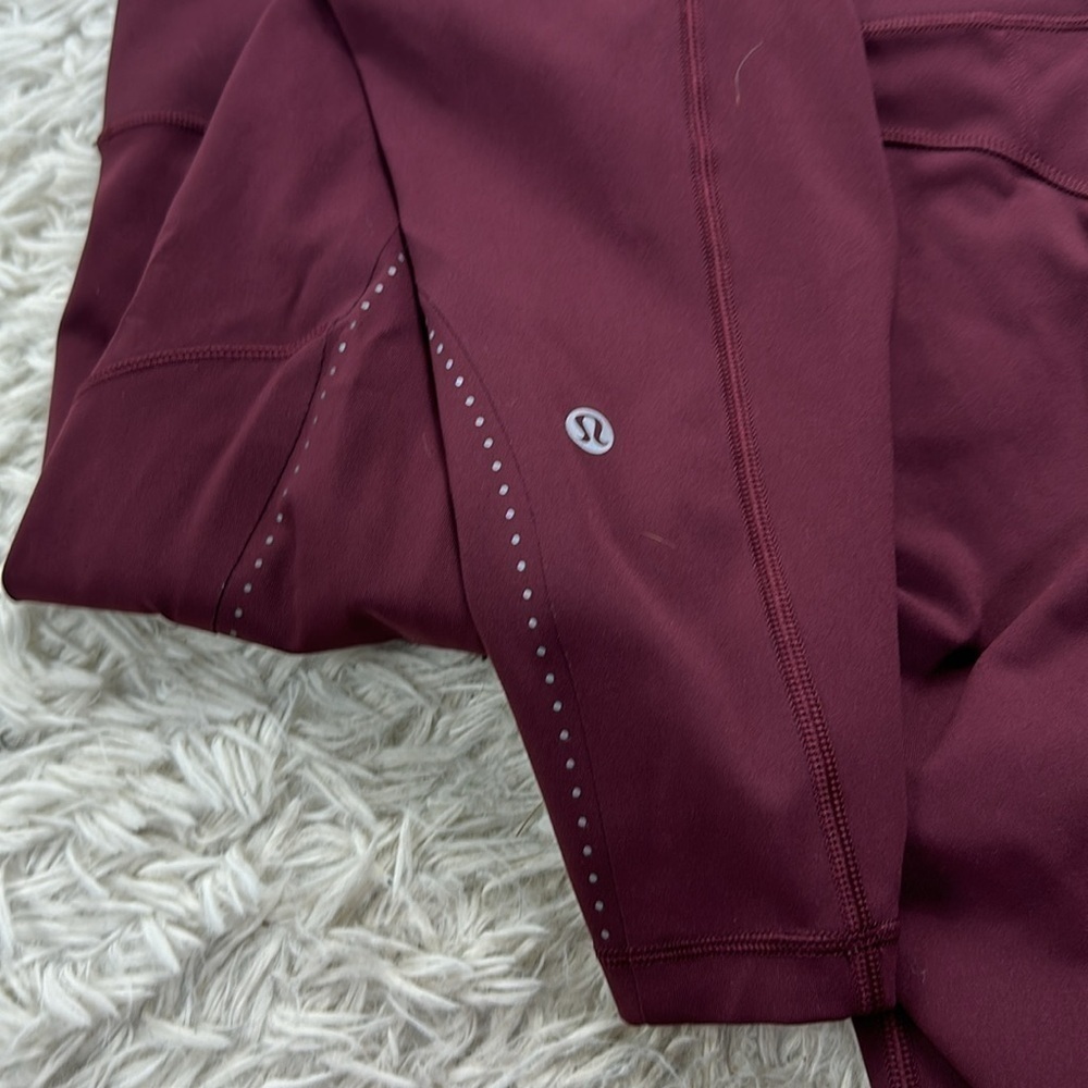 Lululemon Extra Mile Crop (Reflective 23") Garnet - Picture 5 of 7